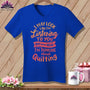 MyDesigns Physical Item True Royal / S I May Look Like I'm LIstening ~SuperSoft V-Neck Tee