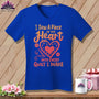 MyDesigns Physical Item True Royal / S I Sew A Piece of My Heart Into Every Quilt ~SuperSoft V-Neck Tee