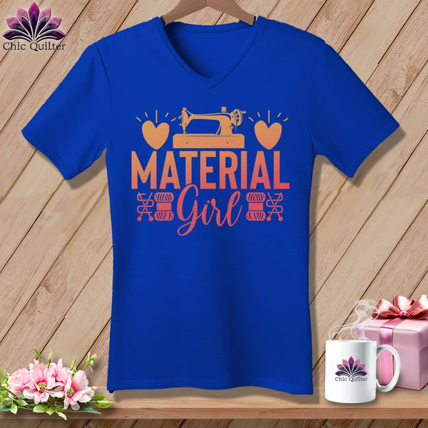 MyDesigns Physical Item True Royal / S Material Girl ~SuperSoft V-Neck Tee