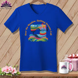 MyDesigns Physical Item True Royal / S Over the Meadow, Quilting Dreams Call Orange ~ SuperSoft V-Neck Tee