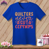 MyDesigns Physical Item True Royal / S Quilters Never Cut Corners ~SuperSoft V-Neck Tee