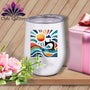 MyDesigns Physical Item White / 12 oz Catching My Morning Muse ~ 12oz Wine Tumbler with Lid