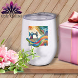 MyDesigns Physical Item White / 12 oz Quilting on a Cloud ~ 12oz Wine Tumbler with Lid