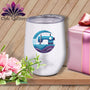 MyDesigns Physical Item White / 12 oz Quilting Where Dreams are Sewin ~ 12oz Wine Tumbler with Lid