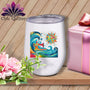 MyDesigns Physical Item White / 12 oz Tidal Threads ~ 12oz Wine Tumbler with Lid