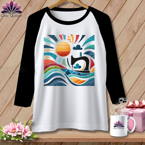 MyDesigns Physical Item White/Black / S Catching My Morning Muse ~ Raglan 3/4 Sleeve Tee