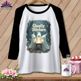 MyDesigns Physical Item White/Black / S Ghostly Stitches ~ Raglan Tee