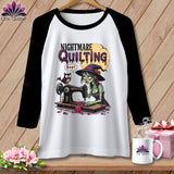 MyDesigns Physical Item White/Black / S Nightmare Quilting ~ Raglan Tee