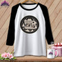 MyDesigns Physical Item White/Black / S Peaks Pines and Patches ~ Raglan 3/4 Sleeve Tee