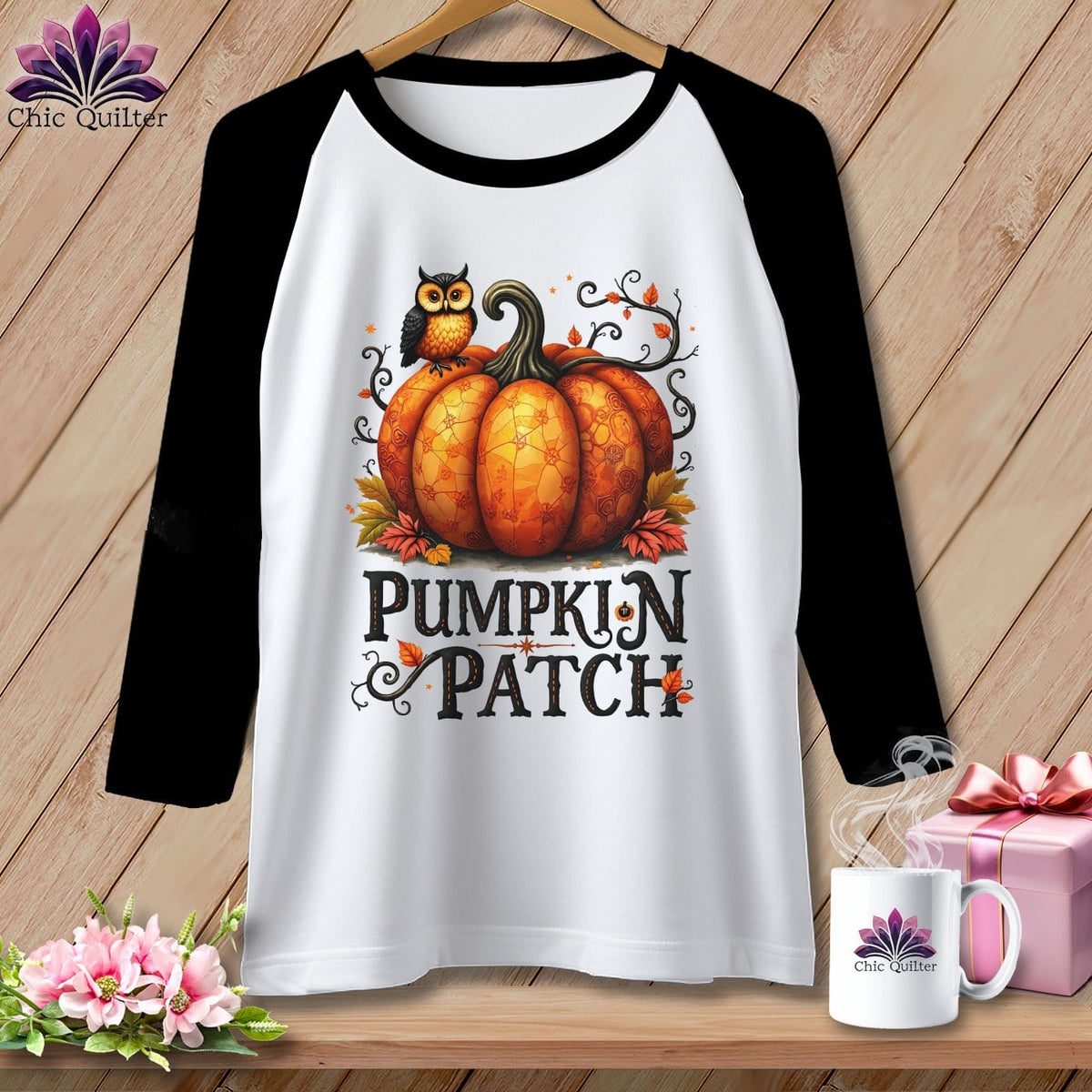 MyDesigns Physical Item White/Black / S Pumpkin Patch ~ Raglan Tee