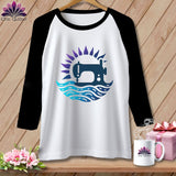 MyDesigns Physical Item White/Black / S Ripple Radiance ~ Raglan 3/4 Sleeve Tee