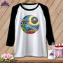 MyDesigns Physical Item White/Black / S Seam Surfing ~ Raglan 3/4 Sleeve Tee