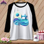 MyDesigns Physical Item White/Black / S Sewing Tides ~ Raglan 3/4 Sleeve Tee