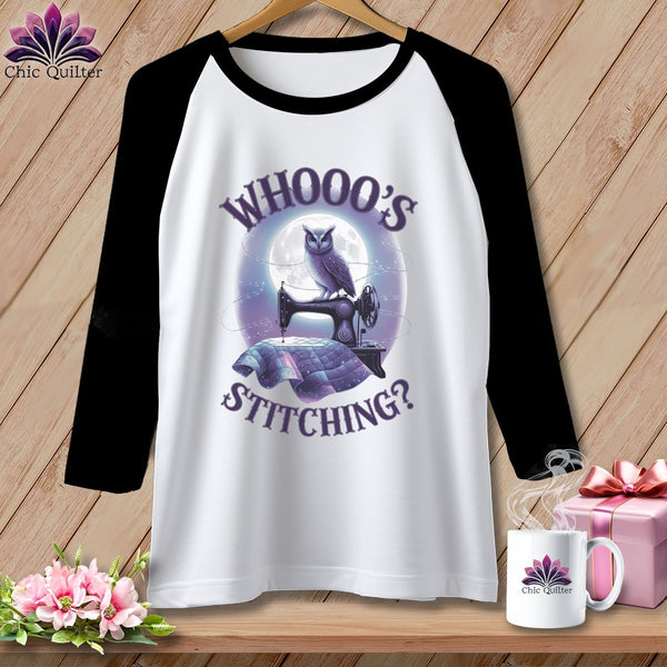 MyDesigns Physical Item White/Black / S Whooos Stitching ~ Raglan Tee