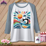 MyDesigns Physical Item White/Denim / XS Catching My Morning Muse ~ Raglan 3/4 Sleeve Tee