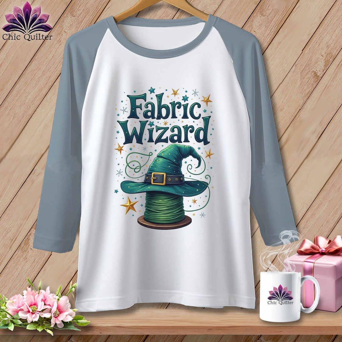 MyDesigns Physical Item White/Denim / XS Fabric Wizard ~ Raglan Tee