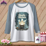 MyDesigns Physical Item White/Denim / XS Ghostly Stitches ~ Raglan Tee