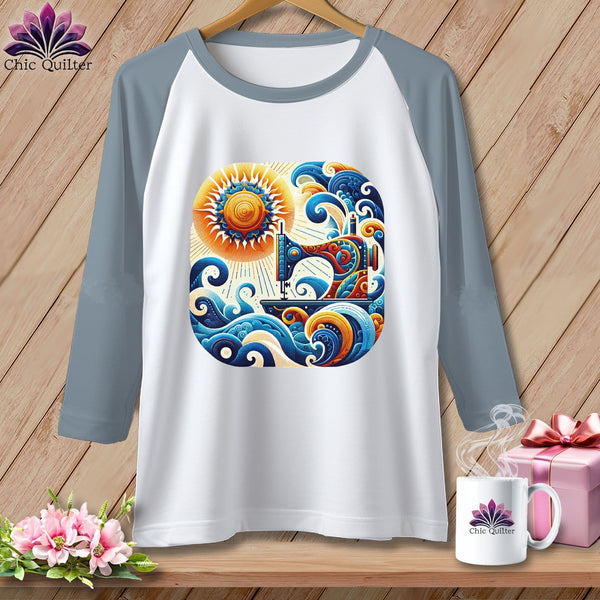 MyDesigns Physical Item White/Denim / XS Sunset Dream Threads ~ Raglan 3/4 Sleeve Tee