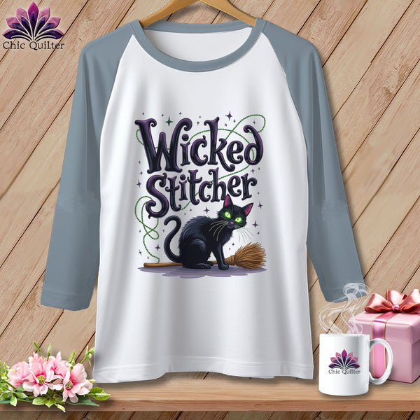 MyDesigns Physical Item White/Denim / XS Wicked Stitcher ~ Raglan Tee