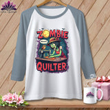 MyDesigns Physical Item White/Denim / XS Zombie Quilter ~ Raglan Tee