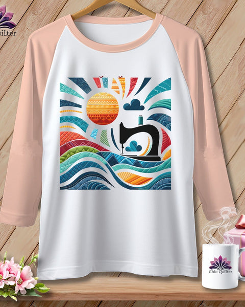 MyDesigns Physical Item White/Heather Peach / XS Catching My Morning Muse ~ Raglan 3/4 Sleeve Tee