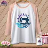 MyDesigns Physical Item White/Heather Peach / XS Ripple Radiance ~ Raglan 3/4 Sleeve Tee