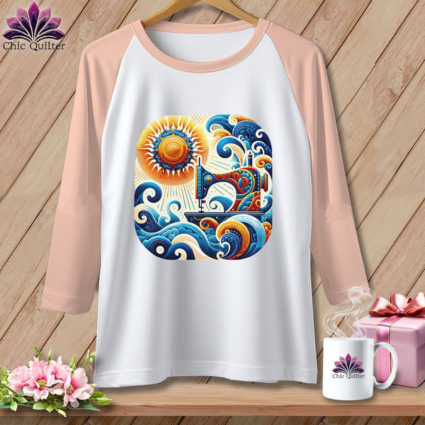 MyDesigns Physical Item White/Heather Peach / XS Sunset Dream Threads ~ Raglan 3/4 Sleeve Tee