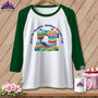 MyDesigns Physical Item White/Kelly / S Over the Meadow, Quilting Dreams Call Orange ~ Raglan 3/4 Sleeve Tee