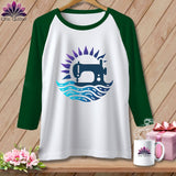 MyDesigns Physical Item White/Kelly / S Ripple Radiance ~ Raglan 3/4 Sleeve Tee