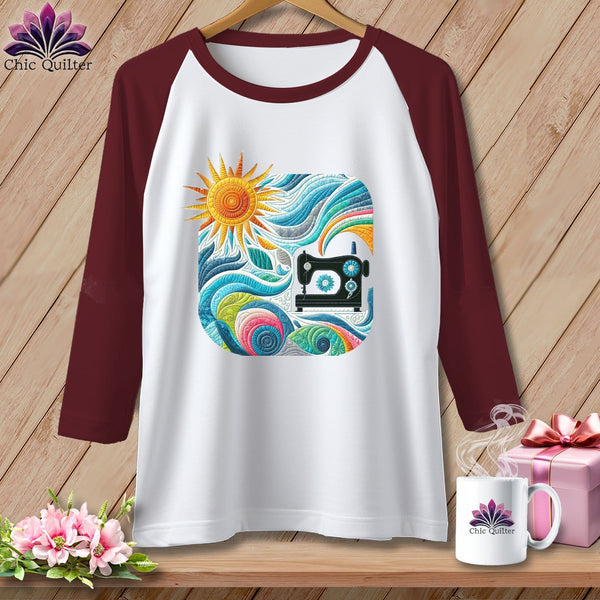 MyDesigns Physical Item White/Maroon / XS Creative Breezes ~ Raglan 3/4 Sleeve Tee