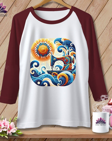 MyDesigns Physical Item White/Maroon / XS Sunset Dream Threads ~ Raglan 3/4 Sleeve Tee