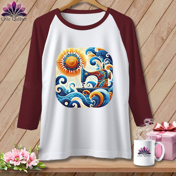 MyDesigns Physical Item White/Maroon / XS Sunset Dream Threads ~ Raglan 3/4 Sleeve Tee