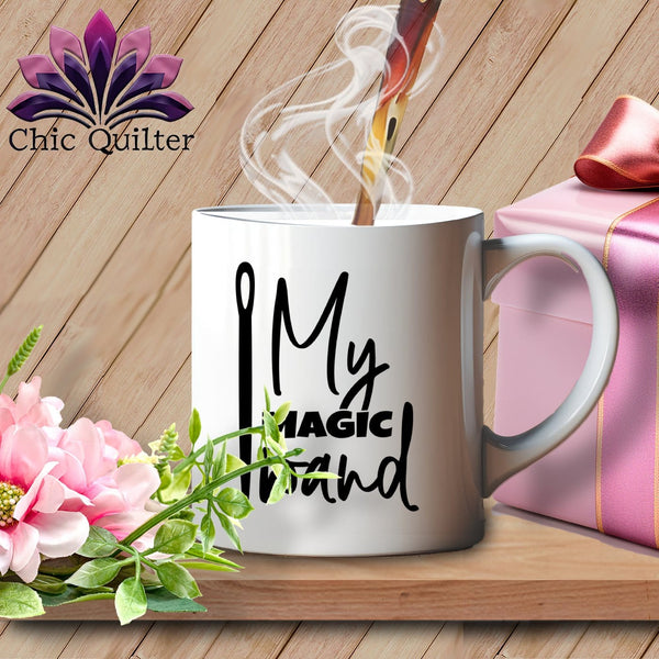 MyDesigns Physical Item White Mug | Black Print / White / 15oz My Magic Wand ~ 15 oz Ceramic Mug