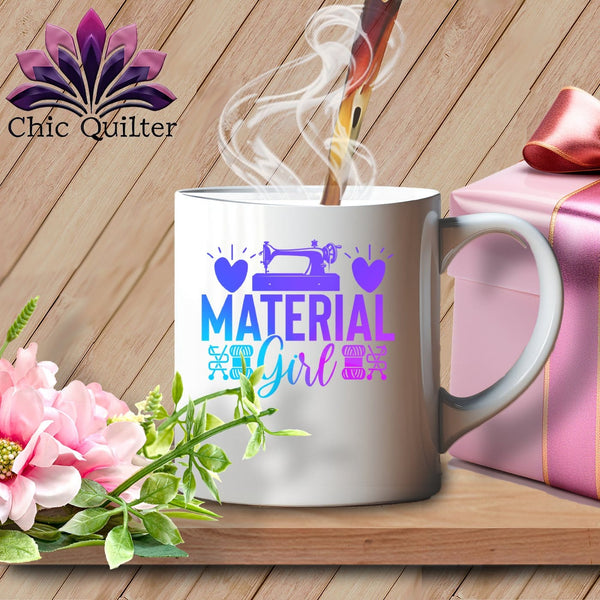 MyDesigns Physical Item White Mug | Blurple Print / White / 15oz Material Girl ~ 15oz Large Coffee Mug