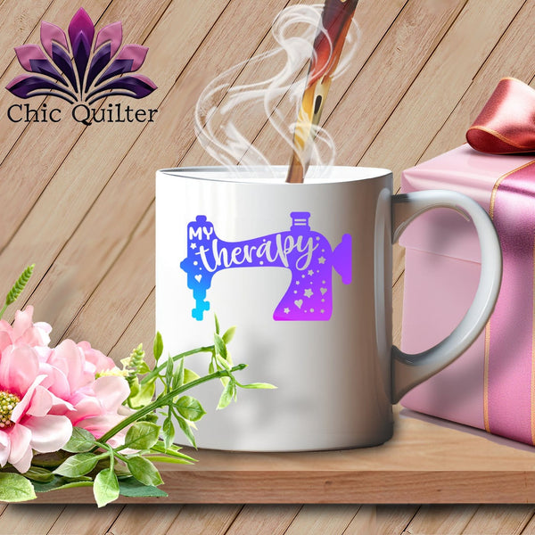 MyDesigns Physical Item White Mug | Blurple Print / White / 15oz My Therapy ~ 15oz Large Coffee Mug