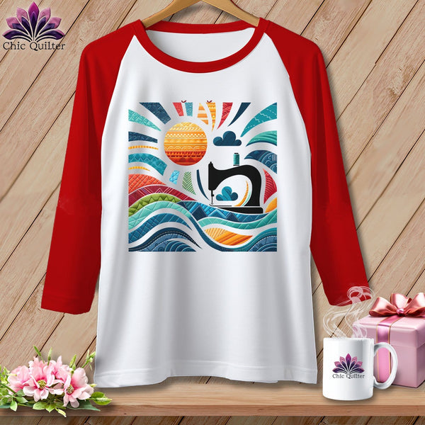 MyDesigns Physical Item White/Red / S Catching My Morning Muse ~ Raglan 3/4 Sleeve Tee