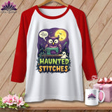 MyDesigns Physical Item White/Red / S Haunted Stitches ~ Raglan Tee