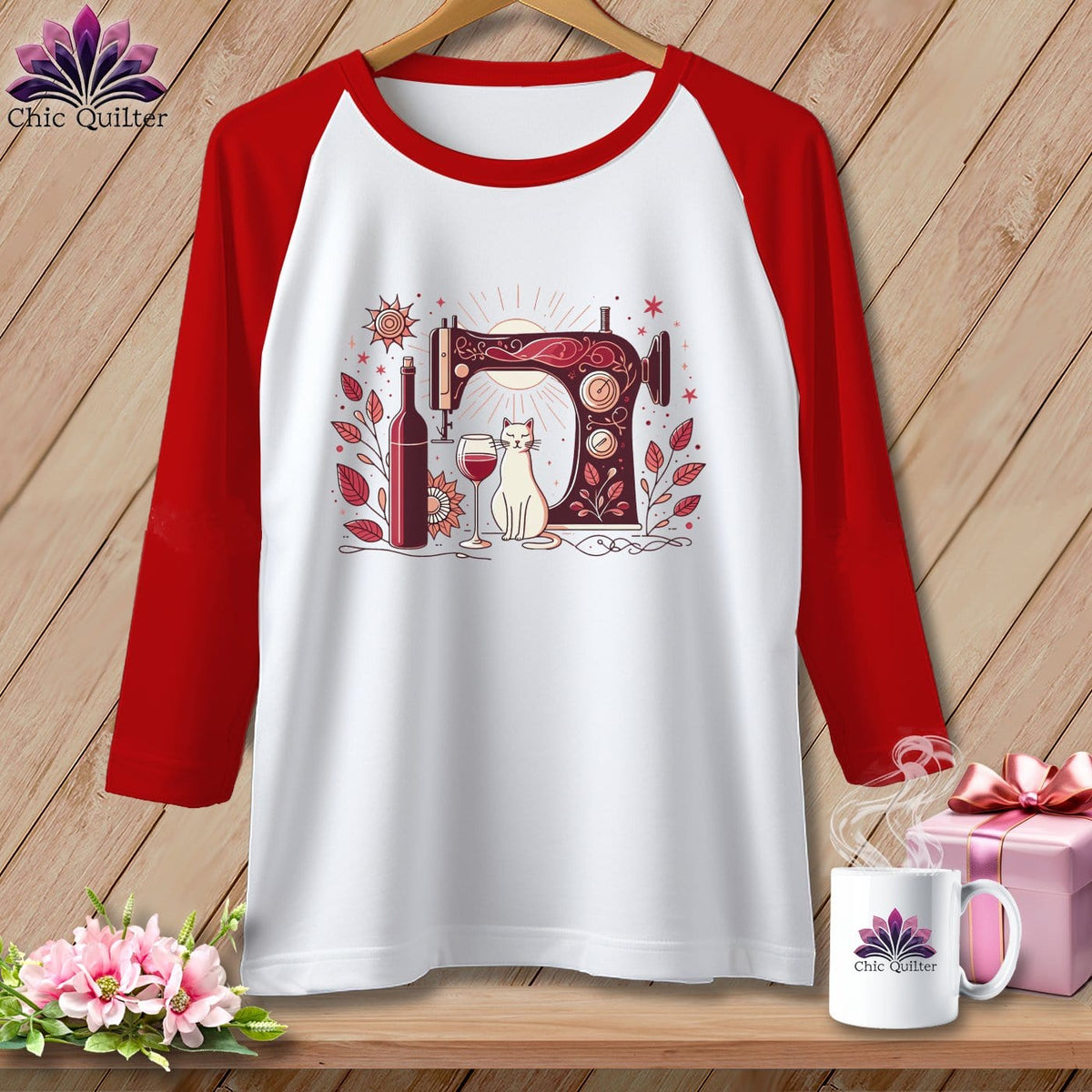 MyDesigns Physical Item White/Red / S Meow ~ Raglan 3/4 Sleeve Tee