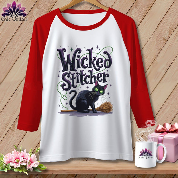 MyDesigns Physical Item White/Red / S Wicked Stitcher ~ Raglan Tee