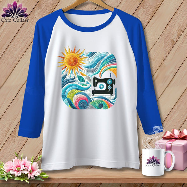 MyDesigns Physical Item White/Royal / S Creative Breezes ~ Raglan 3/4 Sleeve Tee