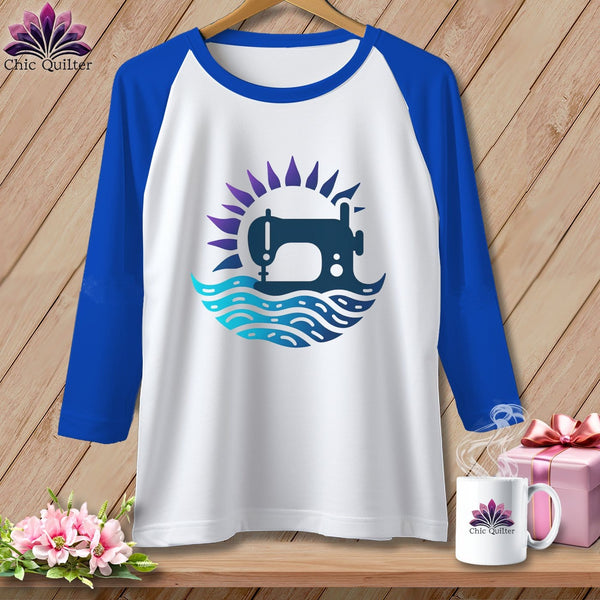 MyDesigns Physical Item White/Royal / S Ripple Radiance ~ Raglan 3/4 Sleeve Tee