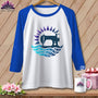 MyDesigns Physical Item White/Royal / S Ripple Radiance ~ Raglan 3/4 Sleeve Tee
