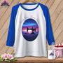 MyDesigns Physical Item White/Royal / S Stitch your Stress Away ~ Raglan 3/4 Sleeve Tee