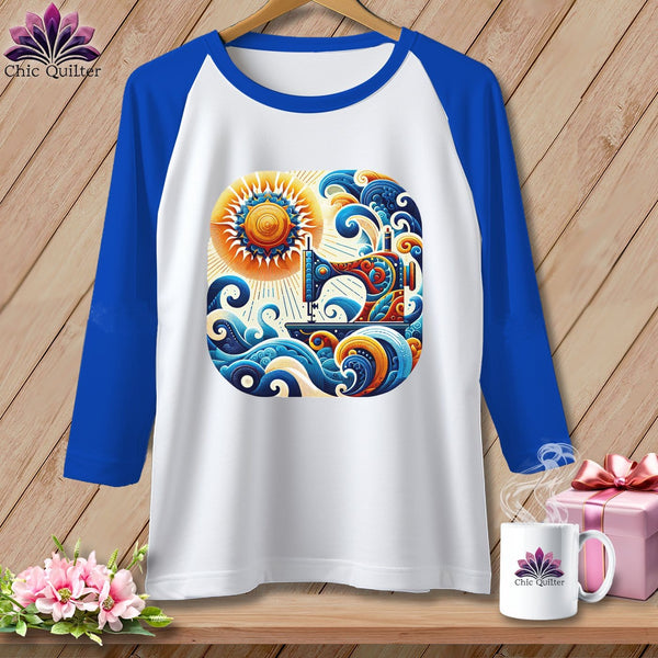 MyDesigns Physical Item White/Royal / S Sunset Dream Threads ~ Raglan 3/4 Sleeve Tee