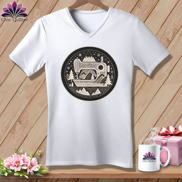 MyDesigns Physical Item White / S Peaks Pines and Patches ~ SuperSoft V-Neck Tee