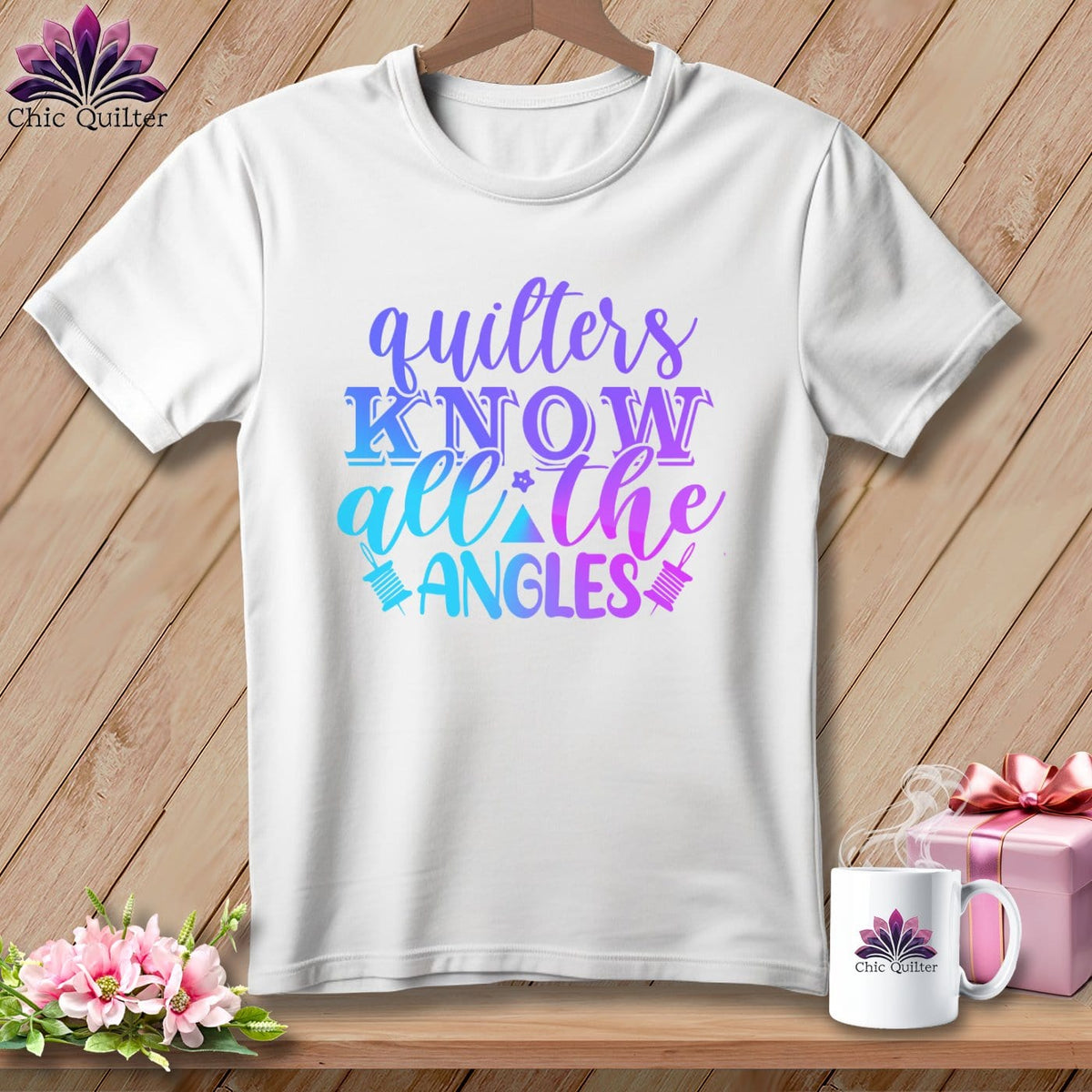 MyDesigns Physical Item White / S Quilters Know All the Angles ~Premium Tee