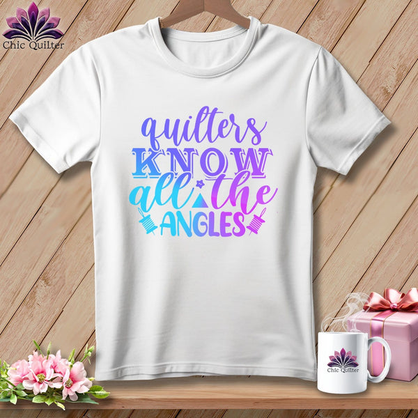 MyDesigns Physical Item White / S Quilters Know All the Angles ~Premium Tee