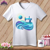 MyDesigns Physical Item White / S Sewing Tides ~ SuperSoft V-Neck Tee