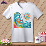 MyDesigns Physical Item White / S Tidal Threads ~ SuperSoft V-Neck Tee