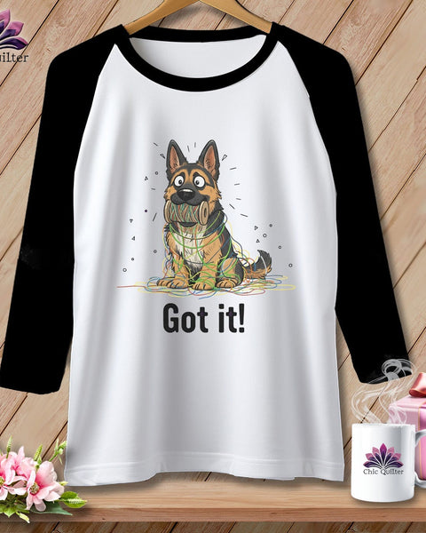 MyDesigns Physical Item XS / White/Black German Shepherd Helper ~ Raglan Tee